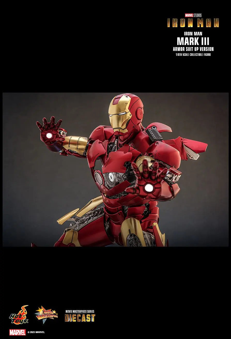 Hottoys - Iron Man Mark III (Armor Suit Up Version) 1/6th scale Collectible Figure MMS825D72 (Licensed)
