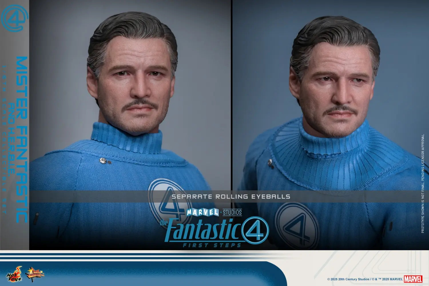 Hottoys - The Fantastic Four: First Steps Mister Fantastic and H.E.R.B.I.E. 1/6th scale Collectible Figure Set MMS821 MMS822 (Licensed)