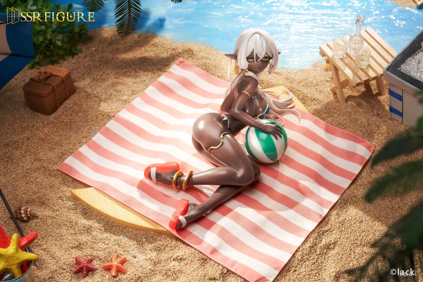SSR FIGURE - Original SSR Figure Caffeine-chan & Dark Elf Dancer Summer Ver. (Licensed)