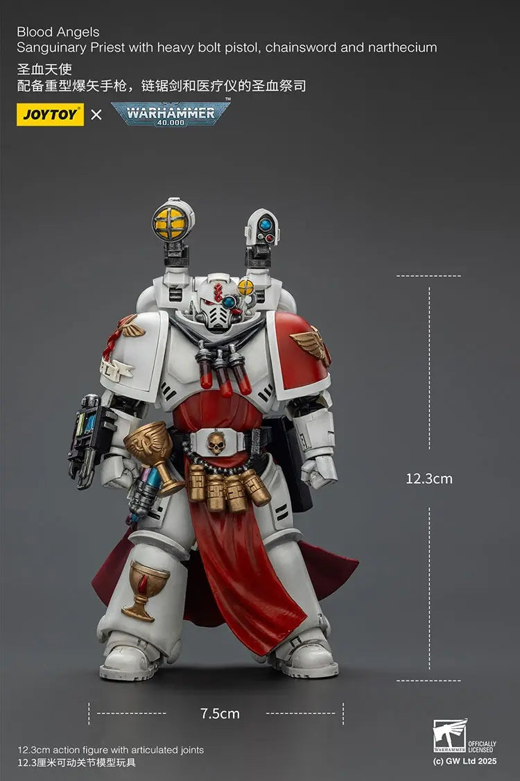 JOYTOY - Blood Angels Sanguinary Priest with heavy bolt pistol, chainsword and narthecium (Licensed)
