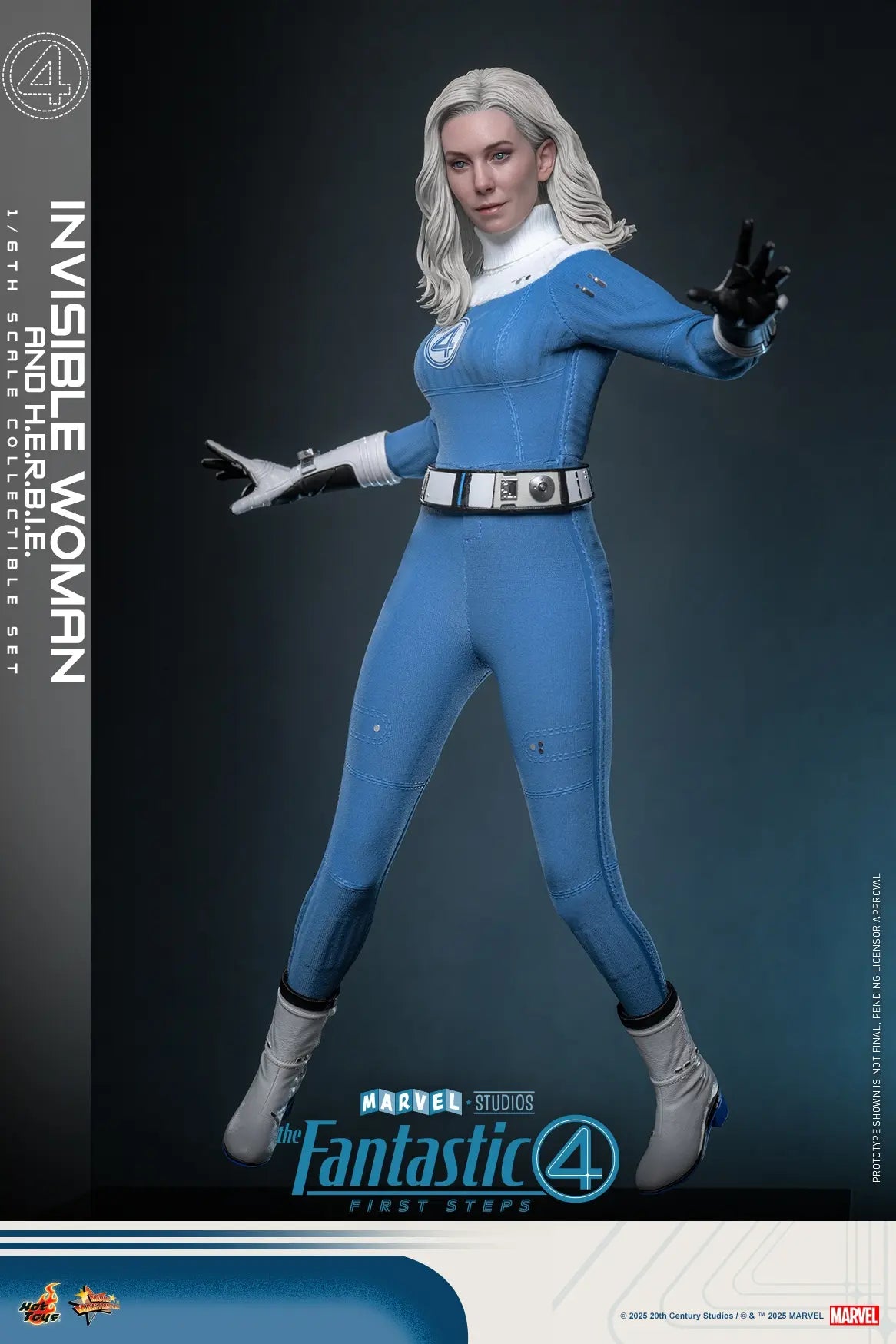 Hottoys - The Fantastic Four: First Steps Invisible Woman and H.E.R.B.I.E. 1/6th scale Collectible Figure Set MMS823 MMS824 (Licensed)