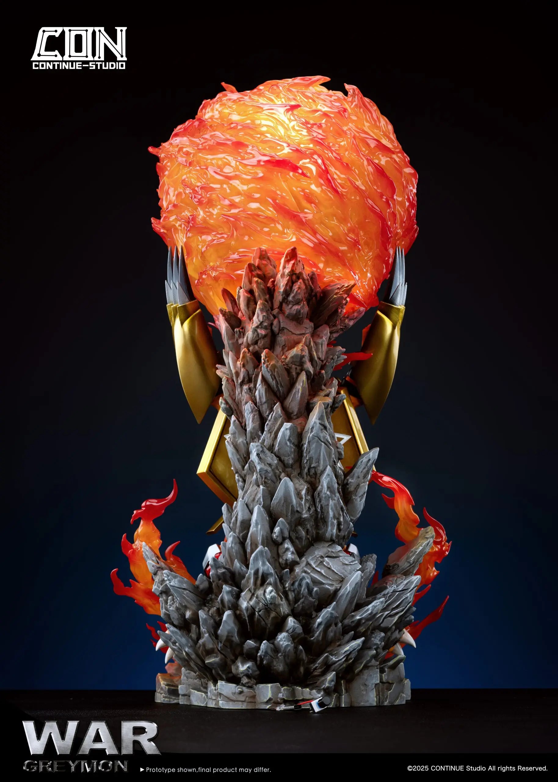 CONTINUE Studio - Digimon Light Sculpture Scene Series #1 War Greymon Gaia Energy Cannon