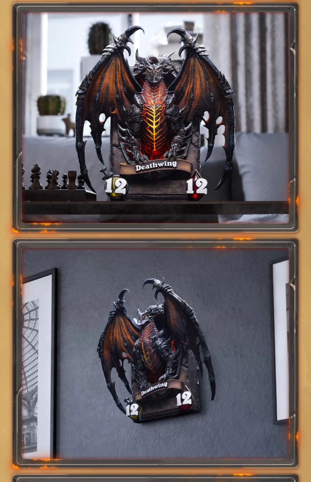 HEX Collectibles - Blizzard Official Licensed peripheral Hearthstone Deathwing card art statue HEXFRAME05 (Licensed)