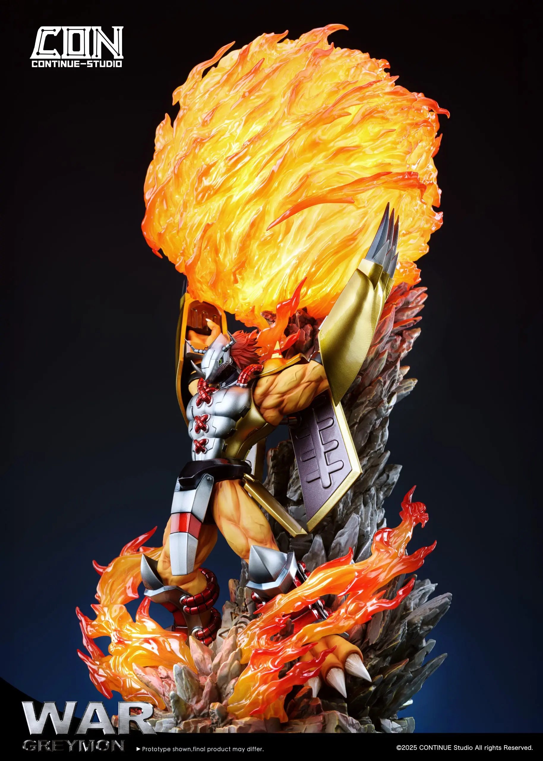 CONTINUE Studio - Digimon Light Sculpture Scene Series #1 War Greymon Gaia Energy Cannon