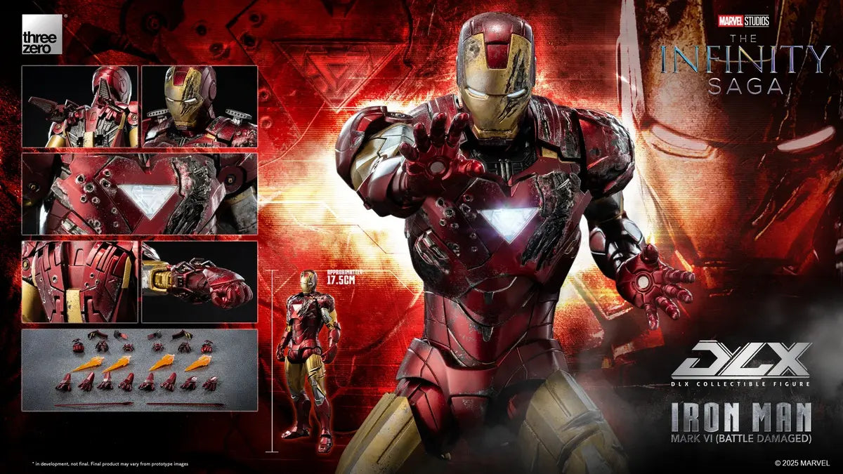 Threezero - Marvel Studios: The Infinity Saga DLX Iron Man Mark 6 Battle Damaged Version 3Z09180C0 (Licensed)
