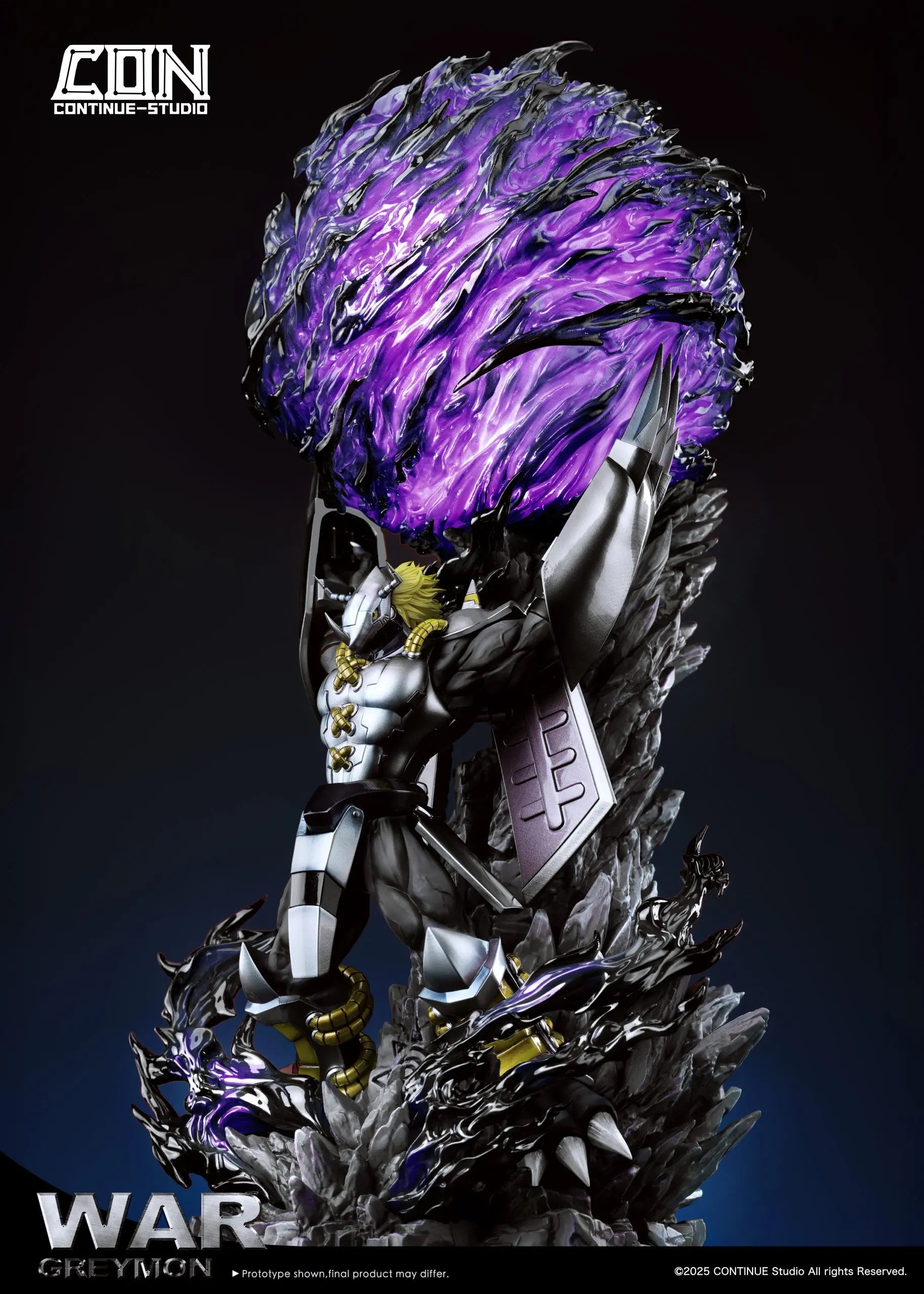 CONTINUE Studio - Digimon Light Sculpture Scene Series #1 War Greymon Gaia Energy Cannon