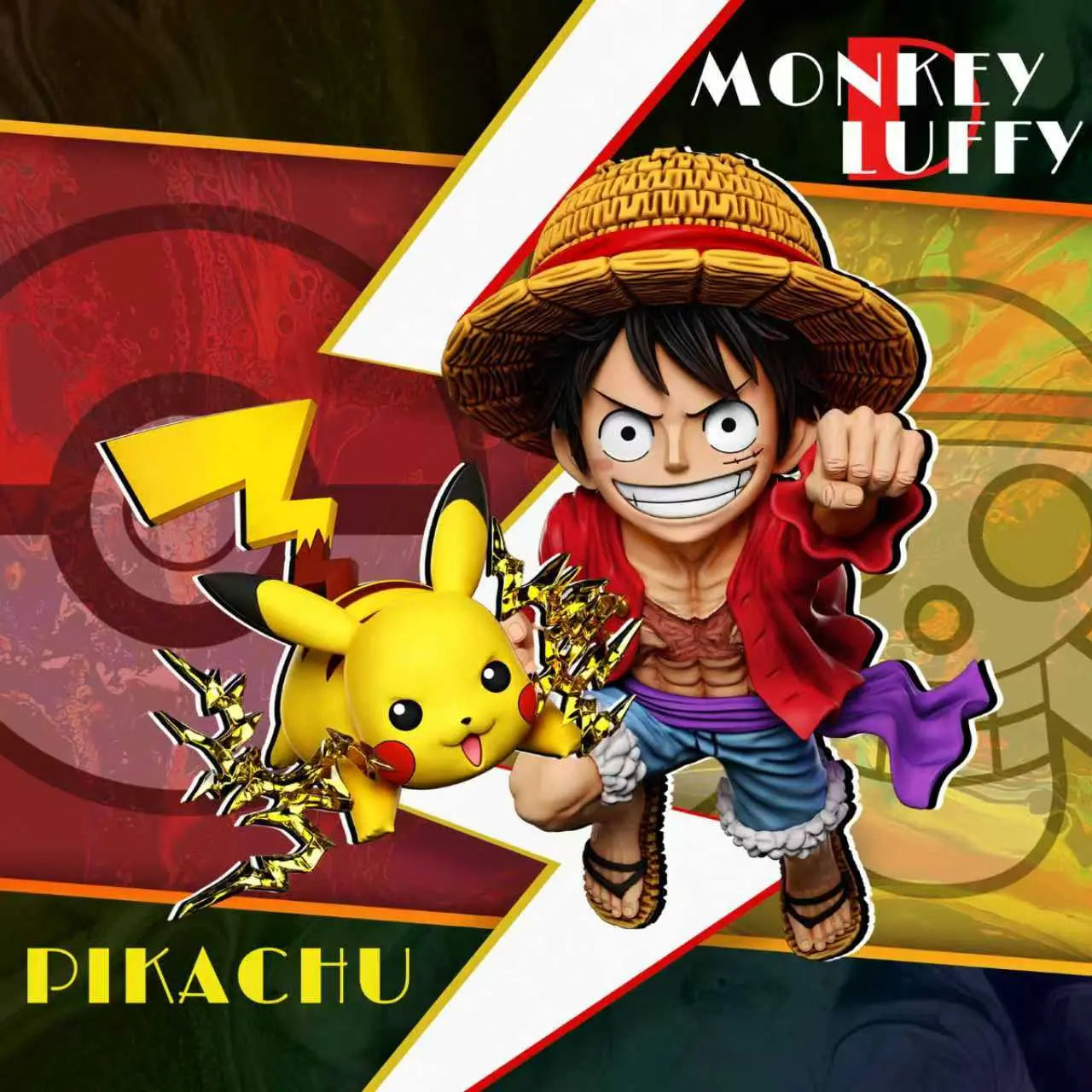 A+ Studio - Pokémon & One Piece Luffy Resonance Series Pikachu & Luffy