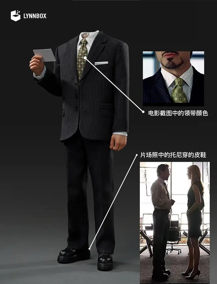 LYNNBOX Studio - Marvel 1/6 Iron Man Tony Stark Press Conference Suit & Podium Set