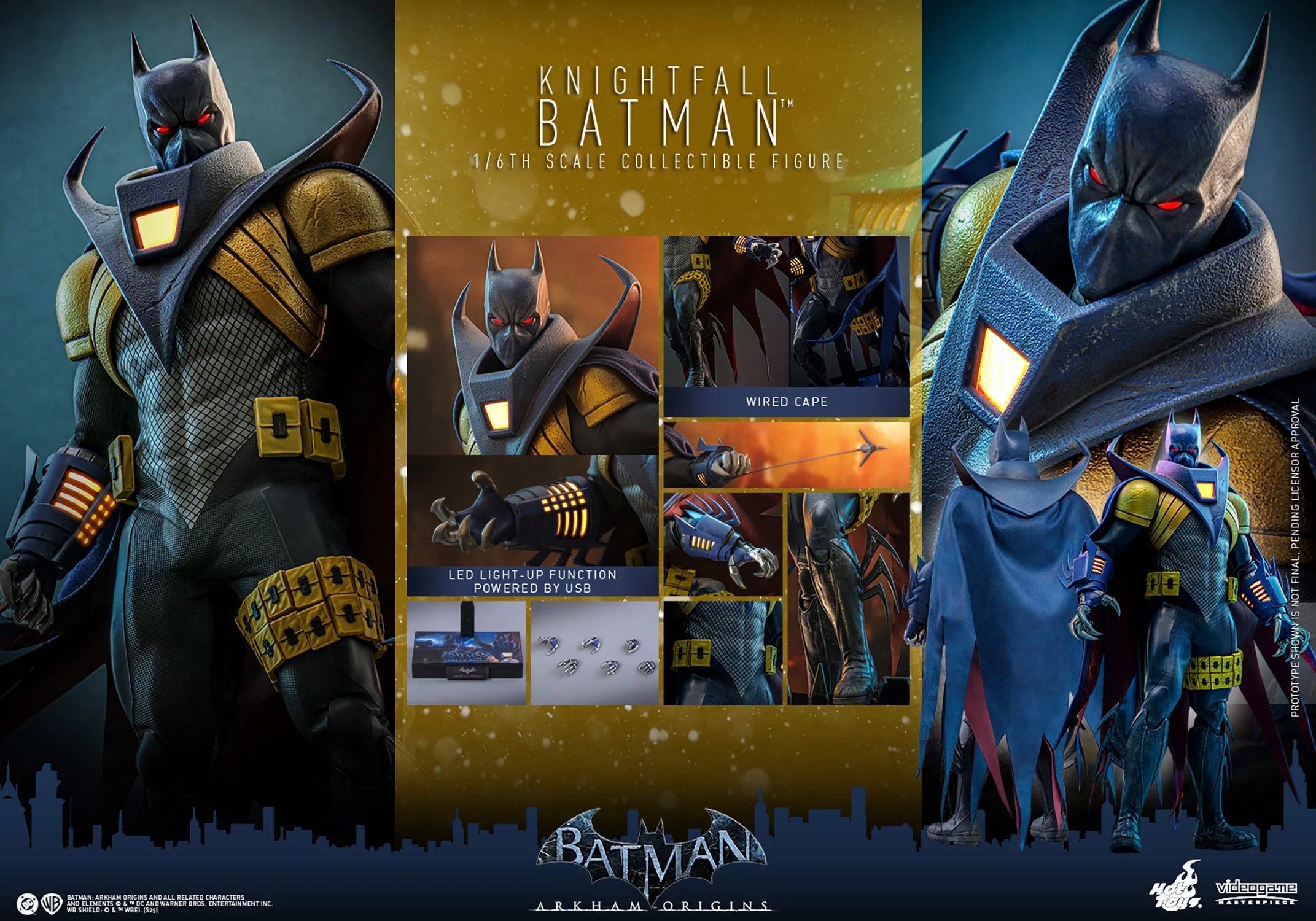 Hottoys - Batman Arkham Origins Knightfall Batman 16 scale Collectible Figure VGM74 (Licensed)