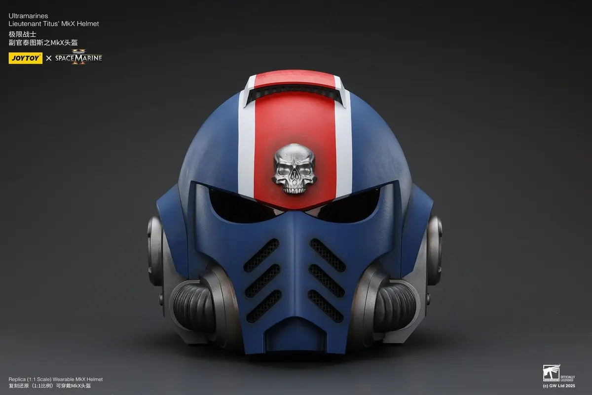 JOYTOY - Warhammer 40,000 Ultramarines Lieutenant Titus' MKX Helmet & Display Stand JT01741 JT01697 (Licensed)